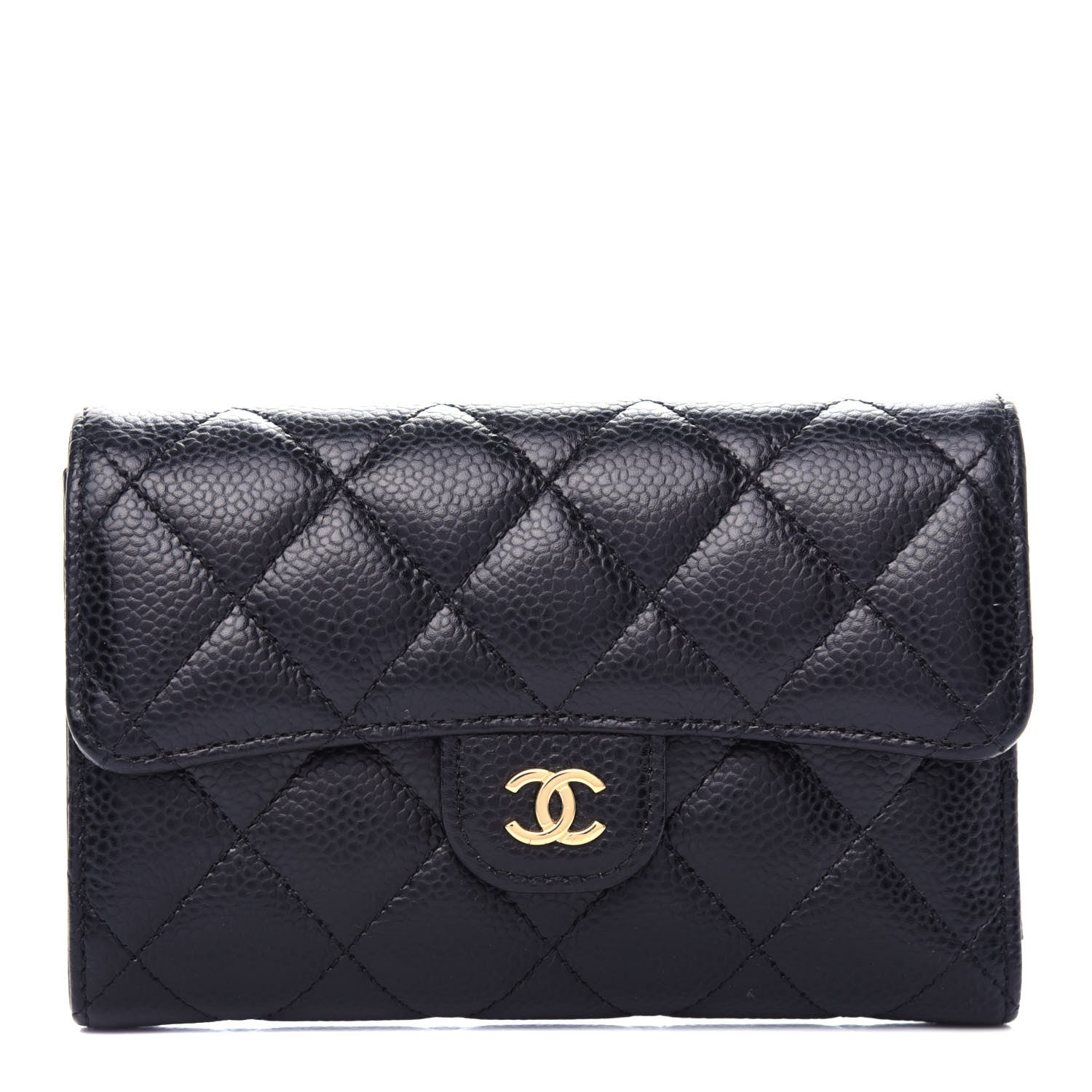 Chanel Caviar Quilted Medium Flap Wallet Black 1 of 9