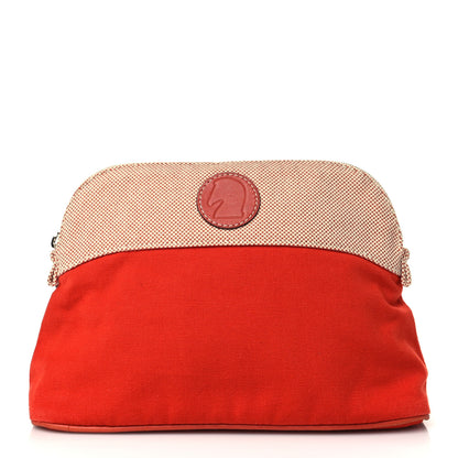 Hermes Canvas Bolide Samarcande Toiletry Case MM Terracotta 1 of 9