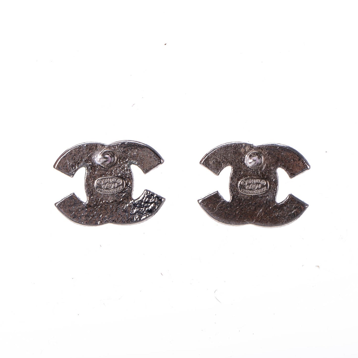 Crystal CC Earrings Silver