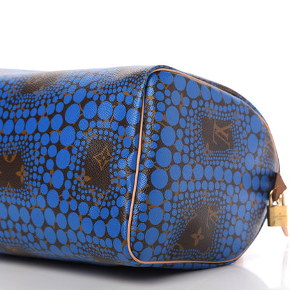 Louis Vuitton Monogram Kusama Town Speedy 30 Blue 7 of 10