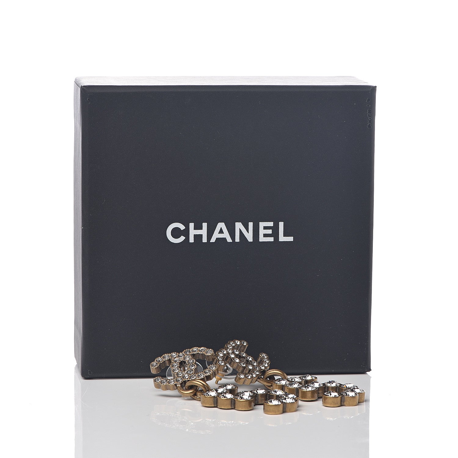 Chanel Metal Crystal City of Lights No 5 Drop Earrings Gold 5 of 5