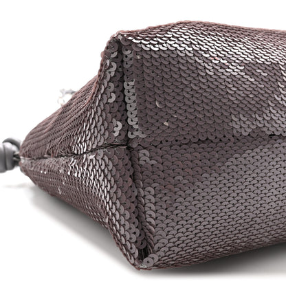 Loewe Sequin Medium Donut Chain Flamenco Knot Clutch Grey 9 of 10