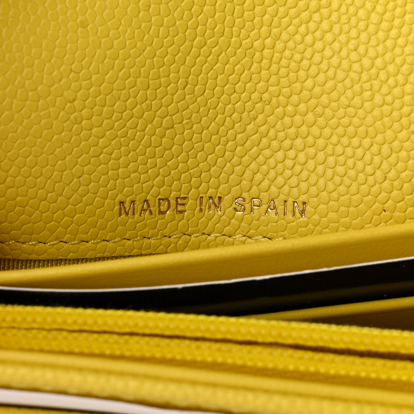 Caviar Quilted Medium Gusset Flap Wallet Yellow