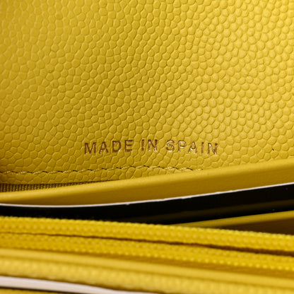 Chanel Caviar Quilted Medium Gusset Flap Wallet Yellow 7 of 9