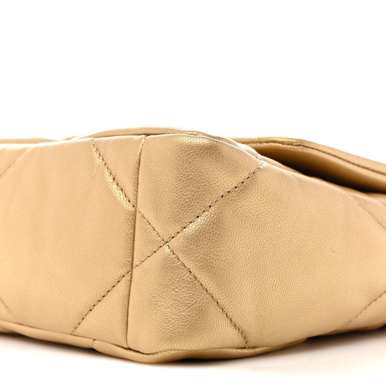 Chanel Metallic Goatskin Quilted Medium Chanel 19 Flap Gold