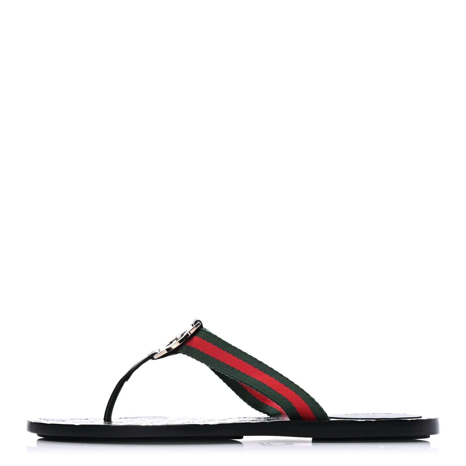 Gucci Nylon Guccissima Web Womens Thong Sandals 38 Green Red Black 1 of 7