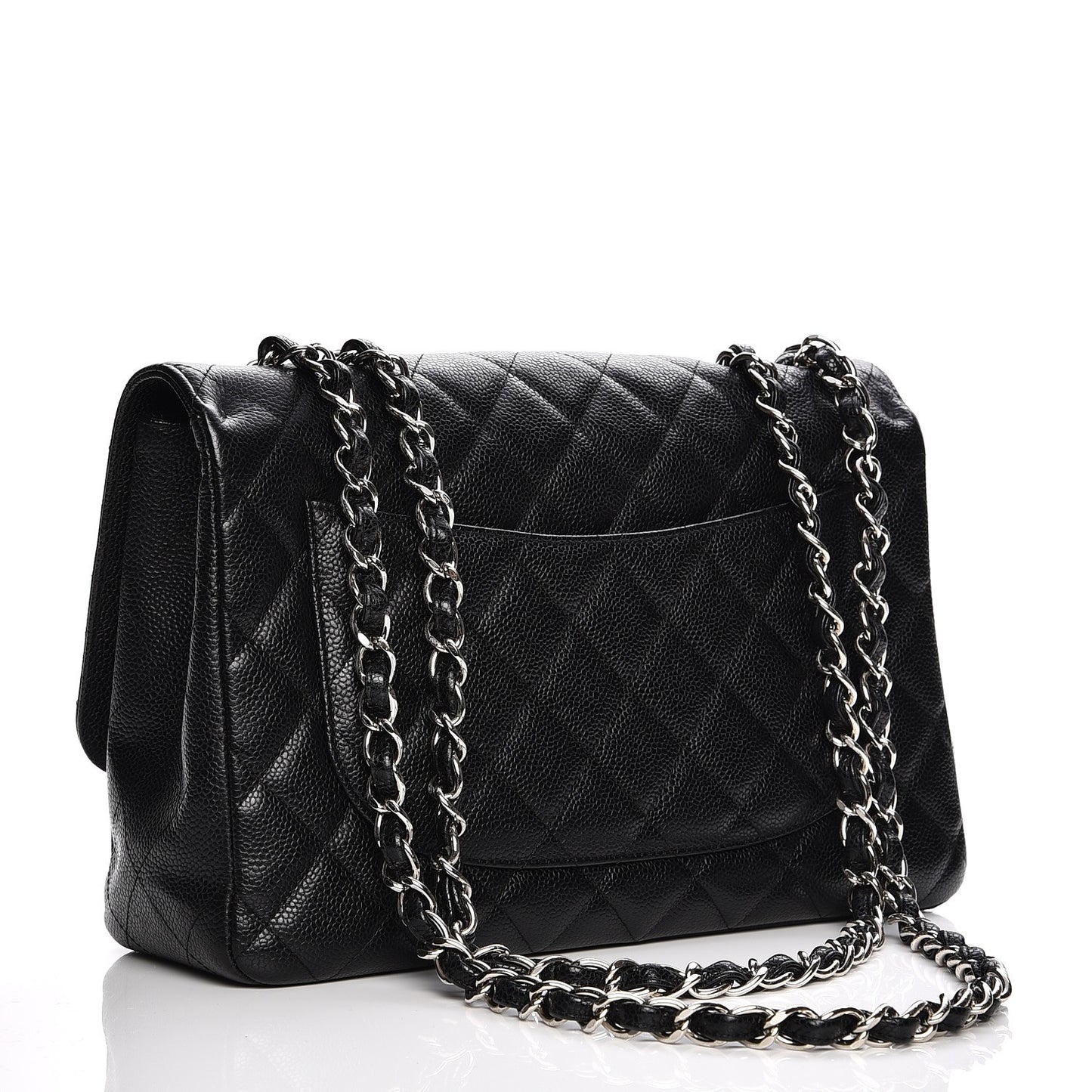 Caviar Quilted Jumbo Single Flap Black