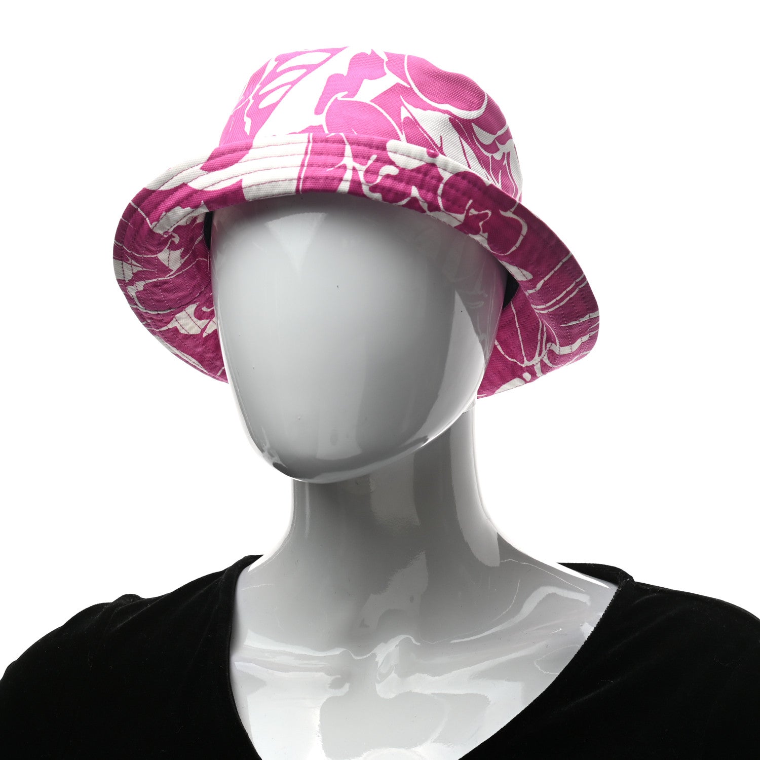 Chanel Cotton Canvas Bucket Hat M Pink White 2 of 6