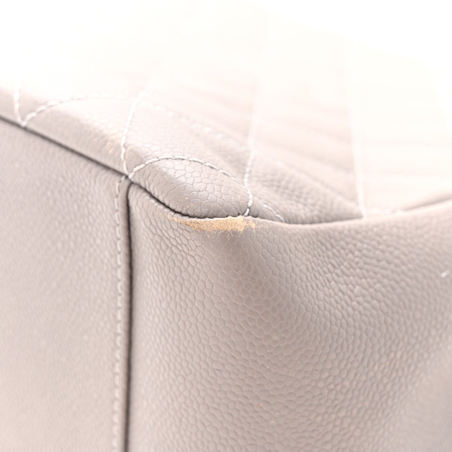 Chanel Caviar Quilted Grand Shopping Tote GST Light Grey 13 of 16
