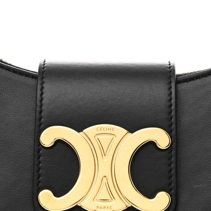 Celine Smooth Calfskin Medium Strap Ava Triomphe Shoulder Bag Black 8 of 11