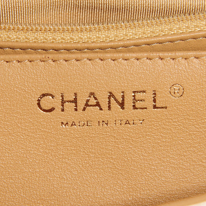 Chanel Metallic Patent Quilted Maxi Single Flap Beige 7 of 10