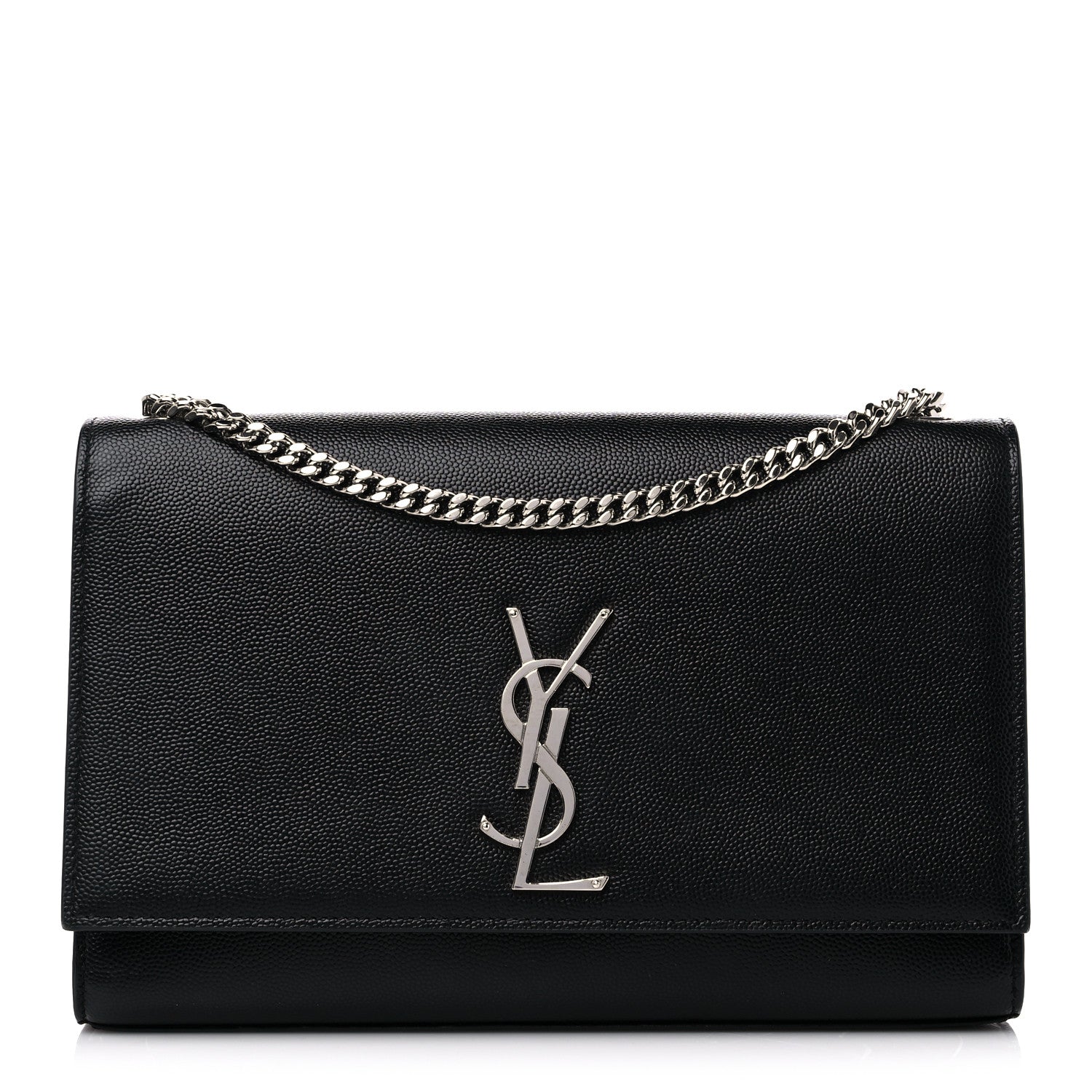 Saint Laurent Grain De Poudre Medium Classic Monogram Kate Satchel Black 1 of 13