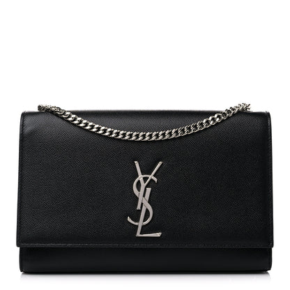 Saint Laurent Grain De Poudre Medium Classic Monogram Kate Satchel Black 1 of 13
