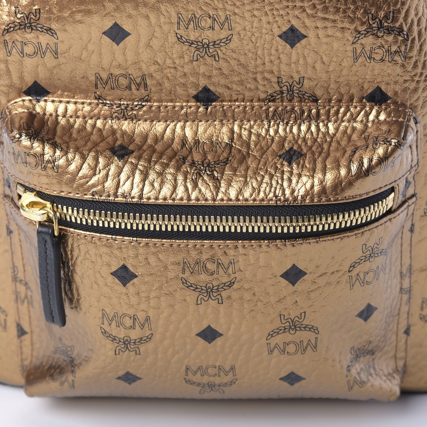 Metallic Visetos Small Stark Backpack Gold
