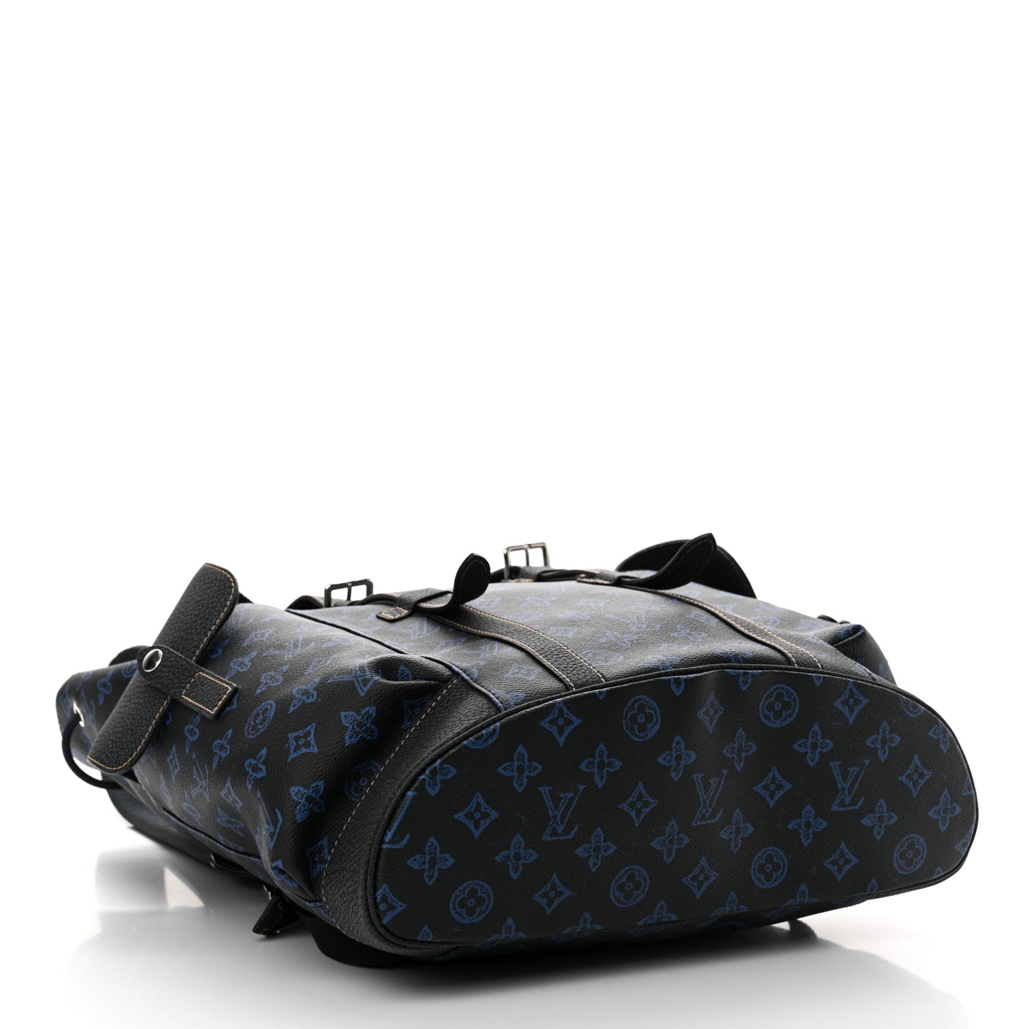 Louis Vuitton Monogram LV Record Christopher MM Backpack Blue 4 of 10