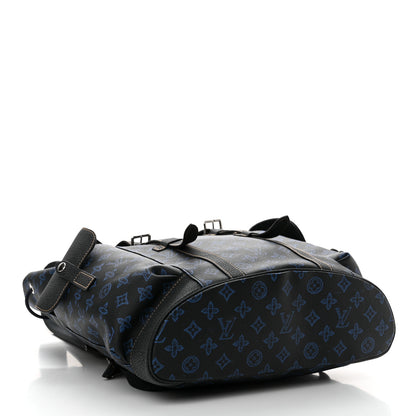 Louis Vuitton Monogram LV Record Christopher MM Backpack Blue 4 of 10