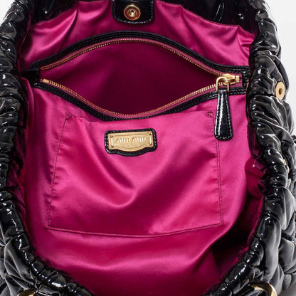 Miu Miu Vinyl Matelasse Tote Black 8 of 10