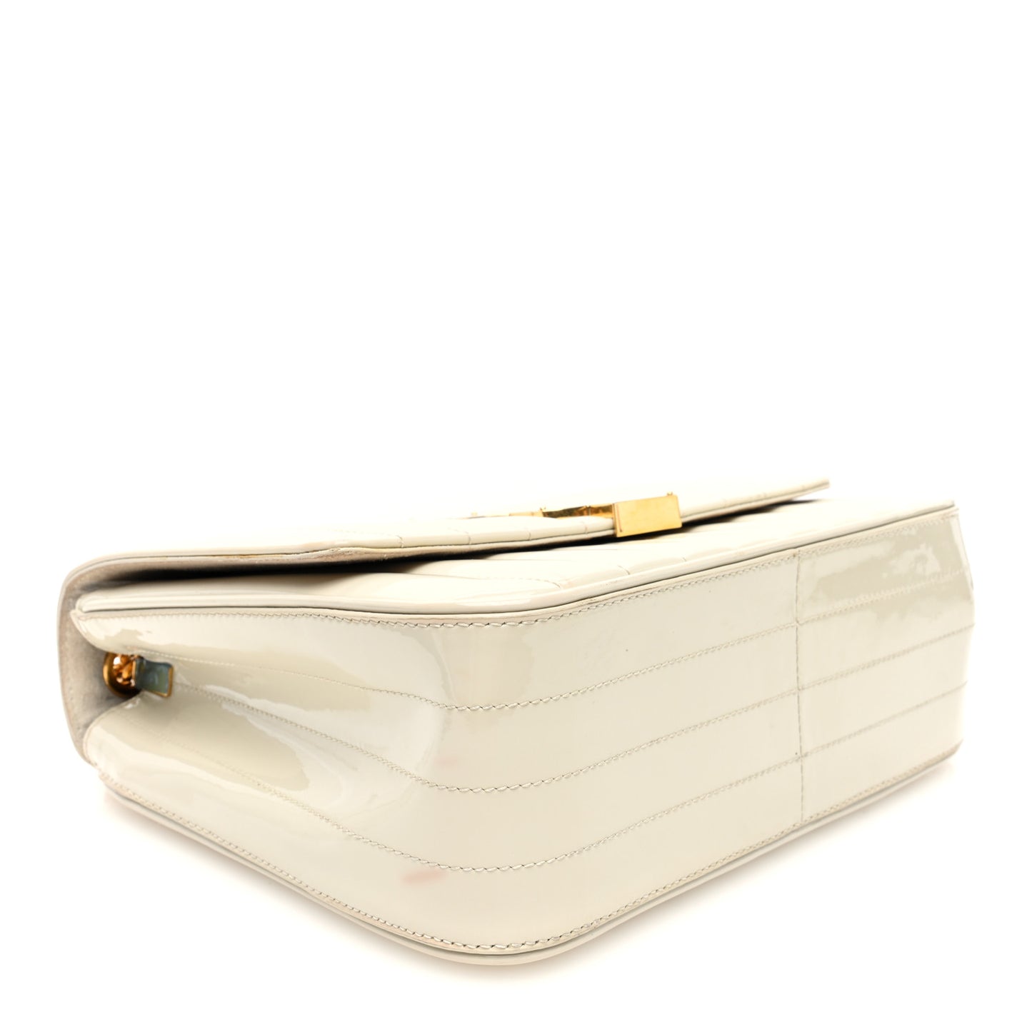 Patent Matelasse Monogram Large Vicky Chain Bag Crema Soft