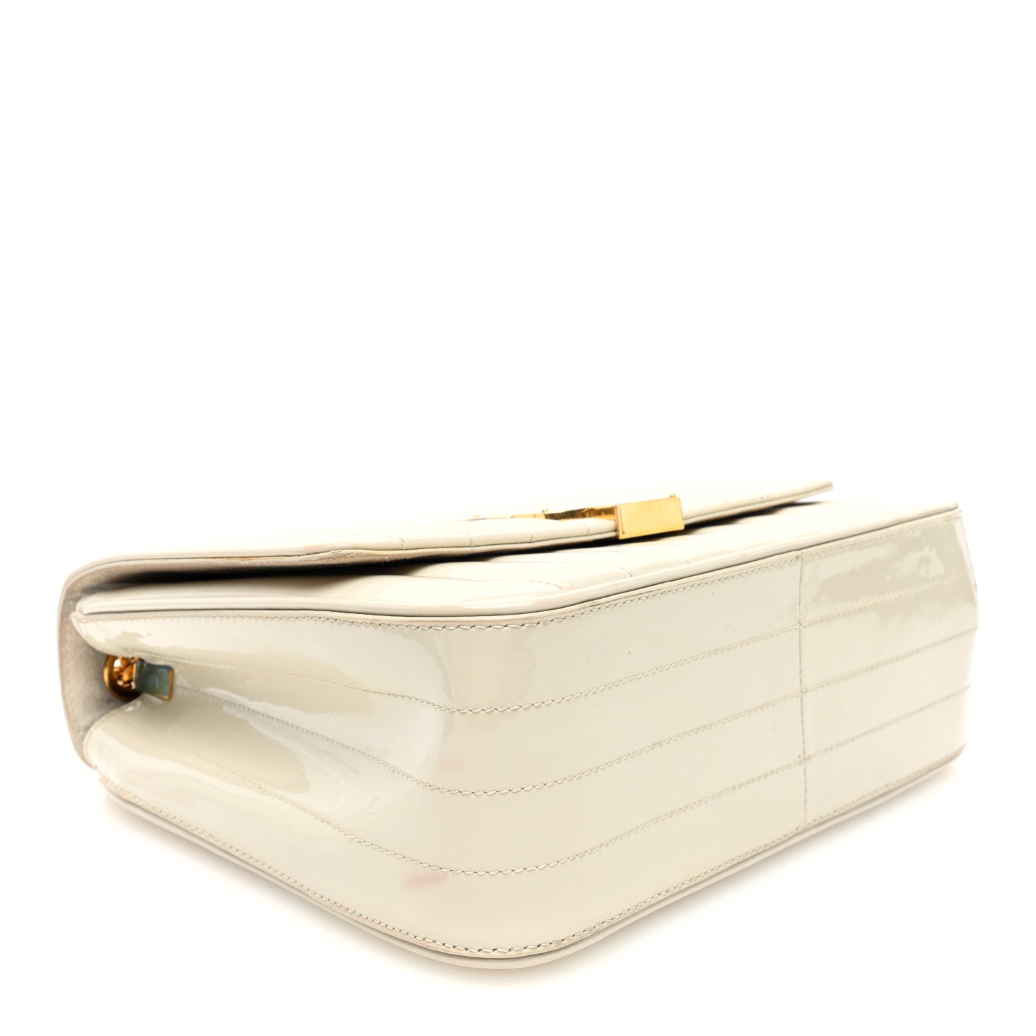Saint Laurent Patent Matelasse Monogram Large Vicky Chain Bag Crema Soft 4 of 11