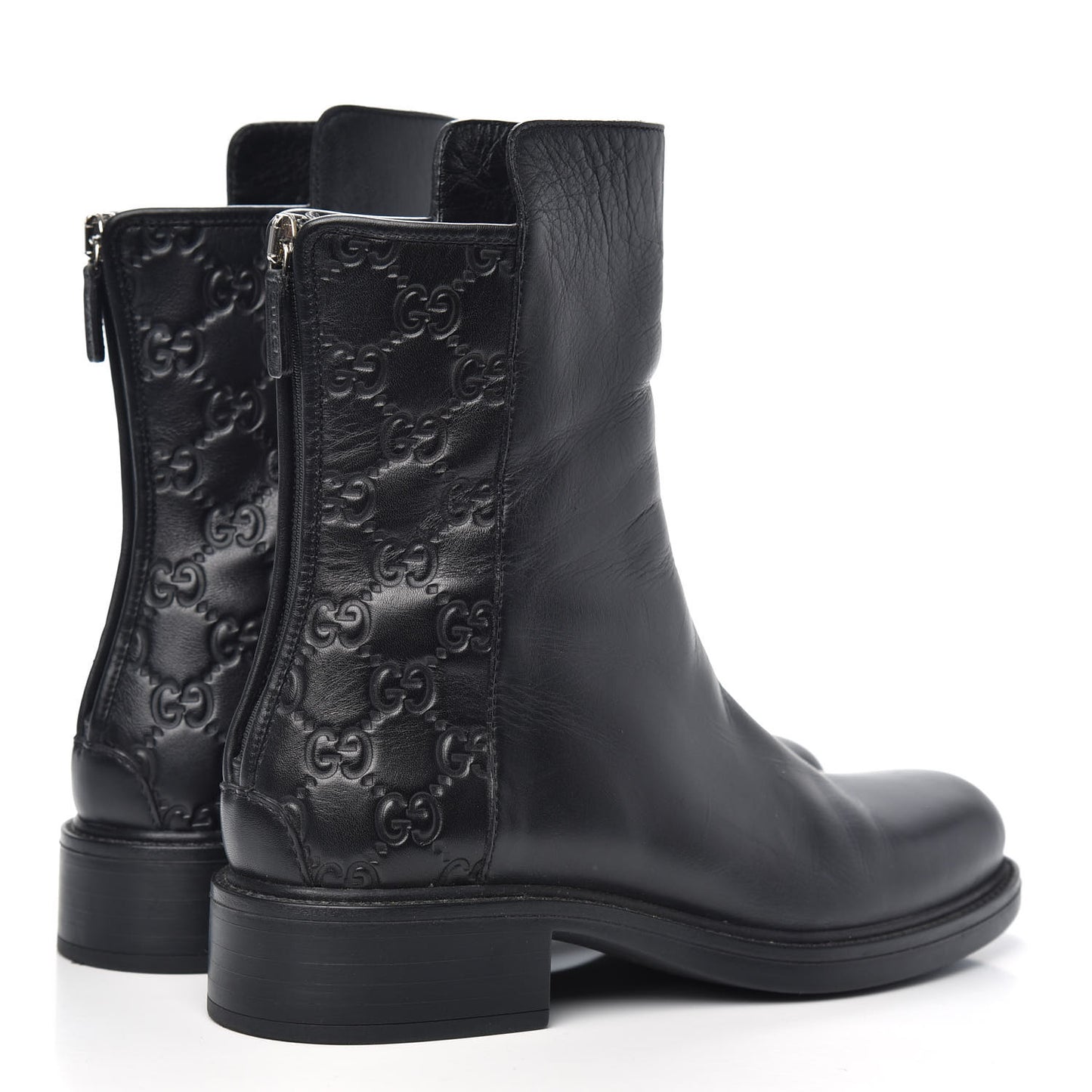 Soft Guccissima Zip Boots 36.5 Black