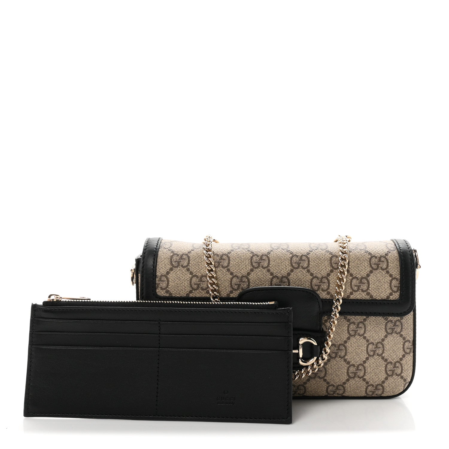 Gucci GG Supreme Monogram Azalea Calfskin Horsebit 1955 Mini Bag Beige Black 2 of 10