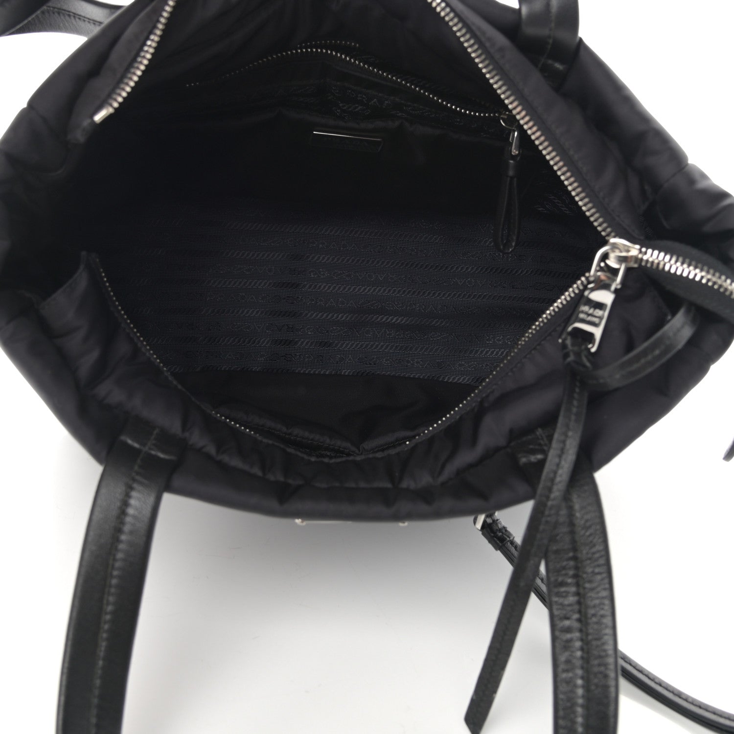Prada Tessuto Nylon Bomber Tote Black 1105523 – FASHIONPHILE