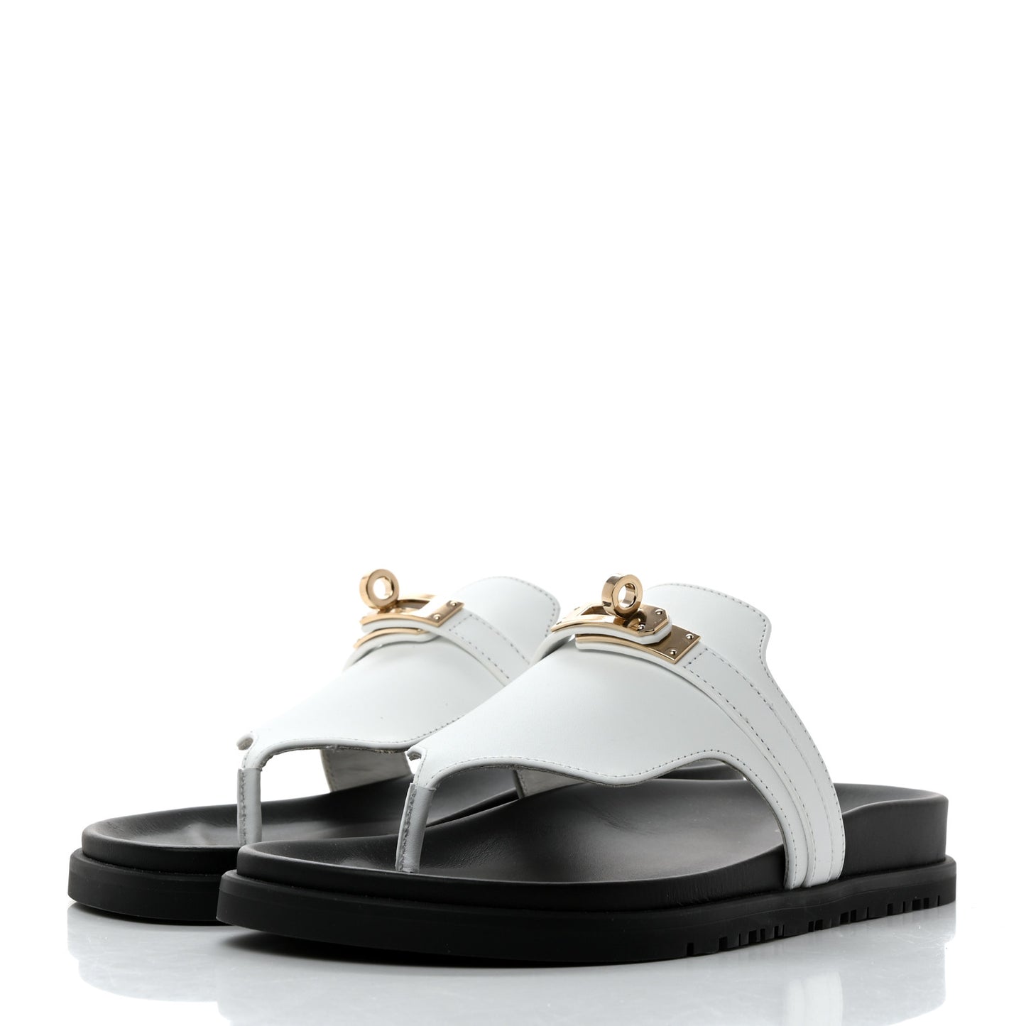 Calfskin Womens Empire Sandals 36.5 White