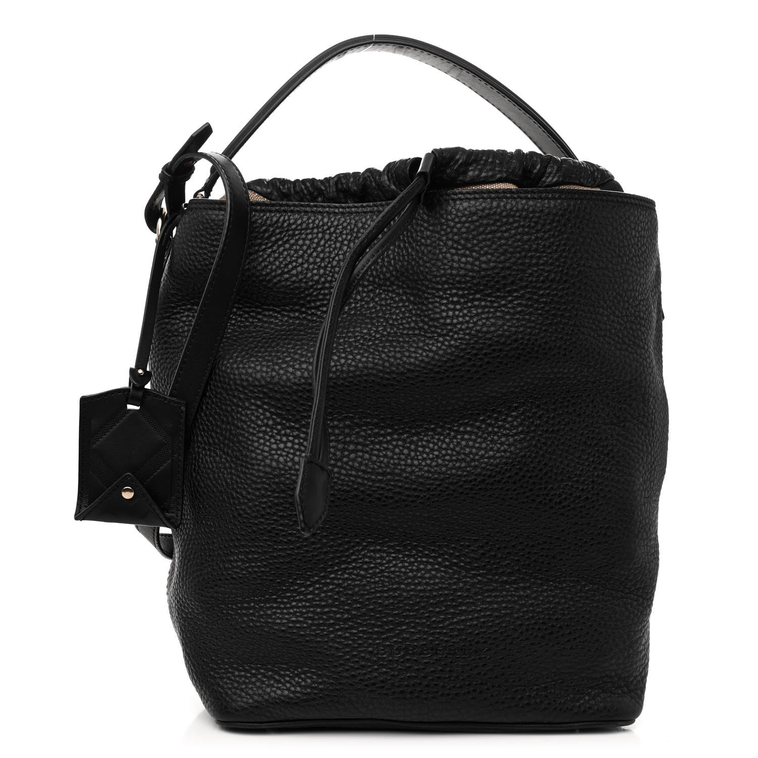 Burberry Grainy Calfskin Medium Check Ashby Hobo Black 1 of 18