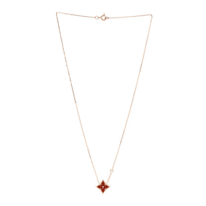 Louis Vuitton 18K Pink Gold Diamond Carnelian Color Blossom BB Star Pendant Necklace 3 of 5