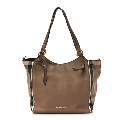 Burberry Grainy Calfskin House Check Small Canterbury Dark Sand 1 of 7