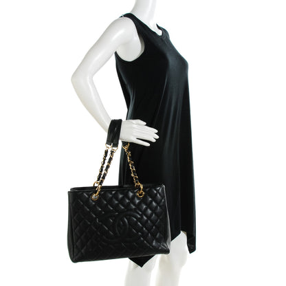 Chanel Caviar Quilted Grand Shopping Tote GST Black 2 of 7