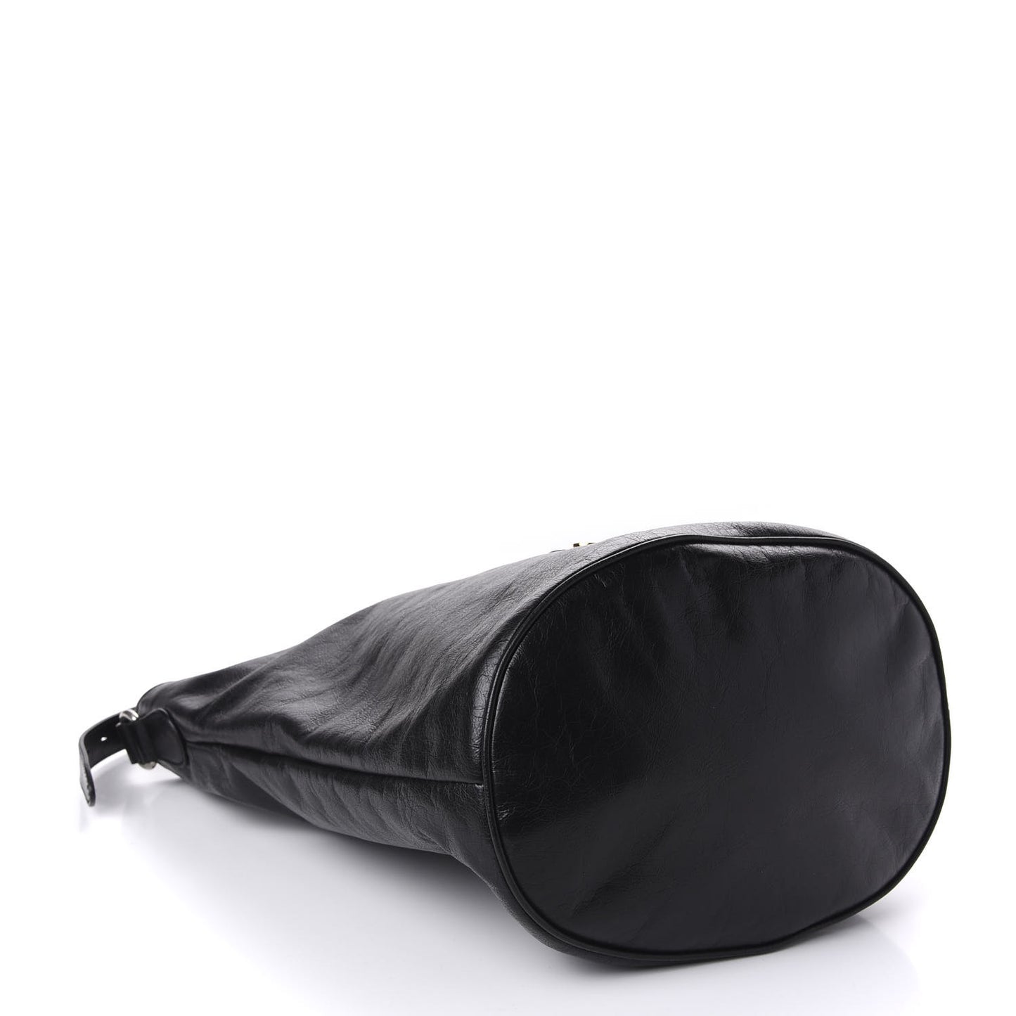 Fluffy Calfskin Morpheus Hobo Shoulder Bag Black