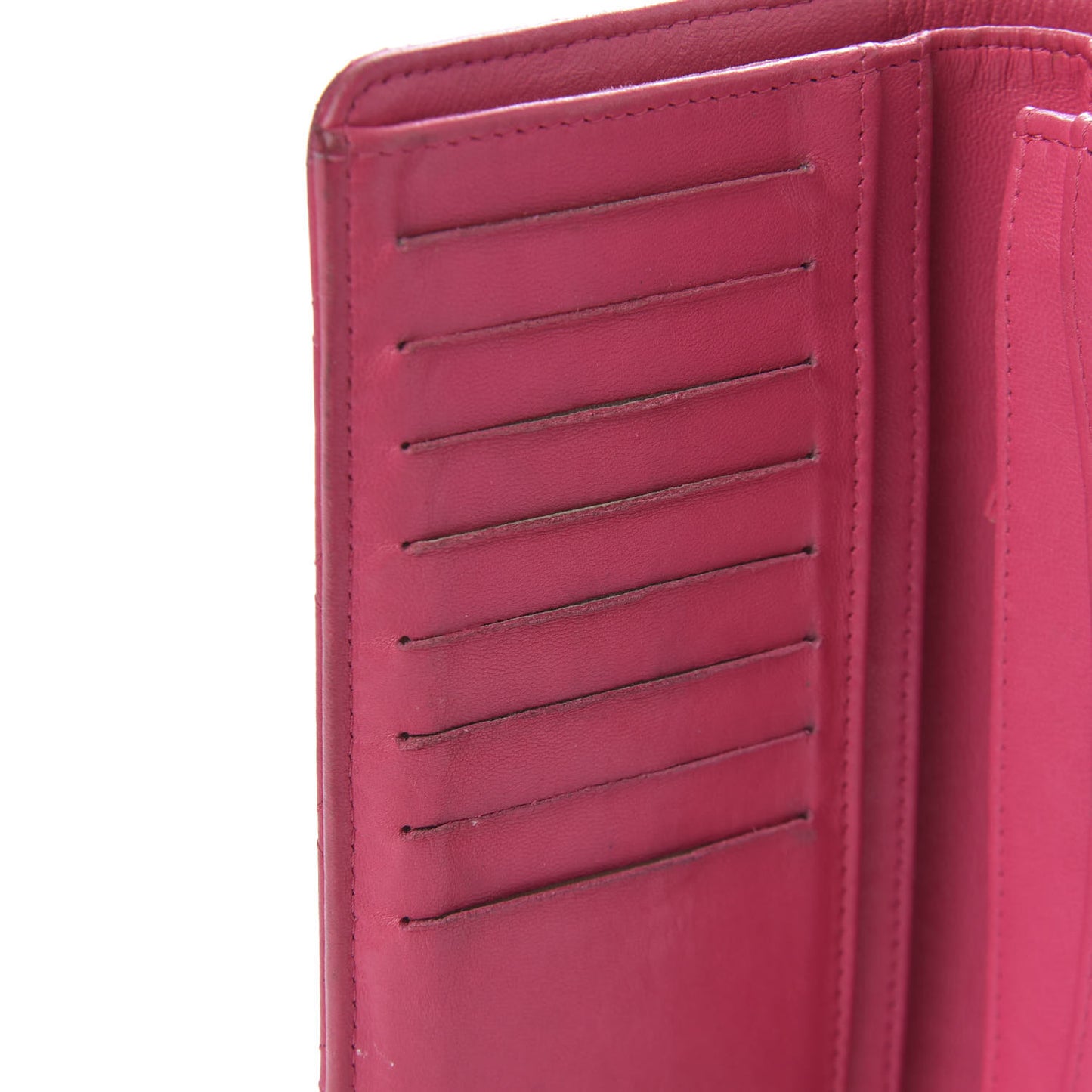 Lambskin Quilted Yen Wallet Fuchsia