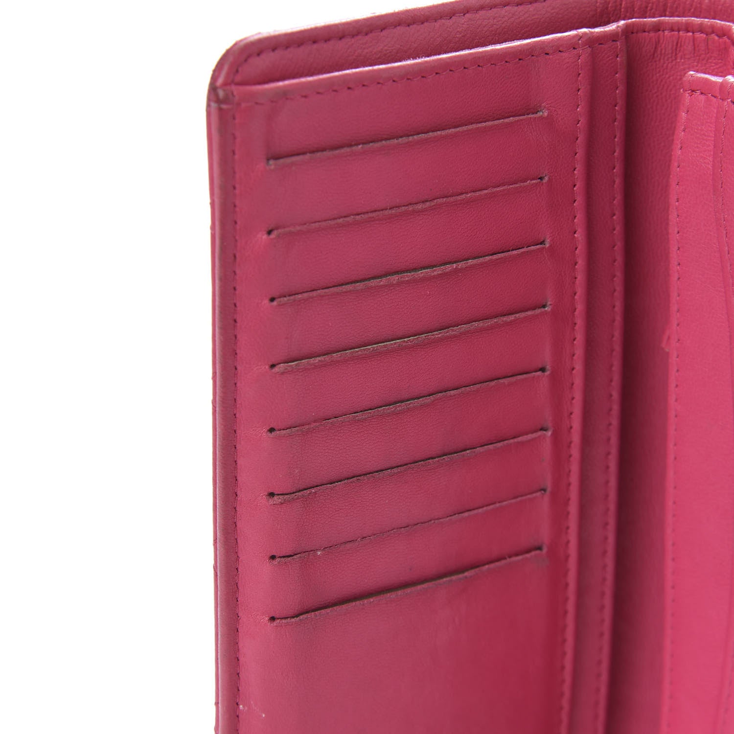 Chanel Lambskin Quilted Yen Wallet Fuchsia 12 of 13