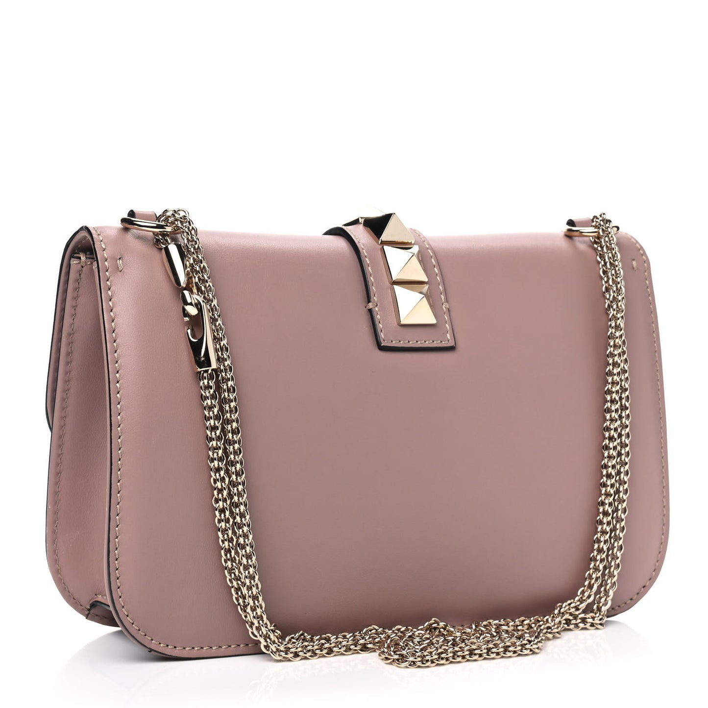 Vitello Medium Glam Lock Rockstud Flap Poudre