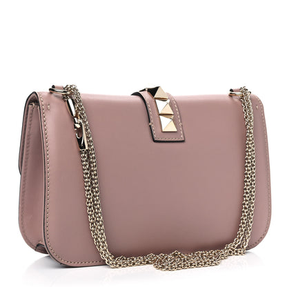 Valentino Garavani Vitello Medium Glam Lock Rockstud Flap Poudre 2 of 8
