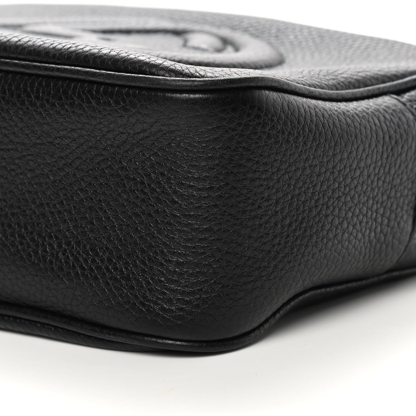 Pebbled Calfskin Small Soho Disco Bag Black