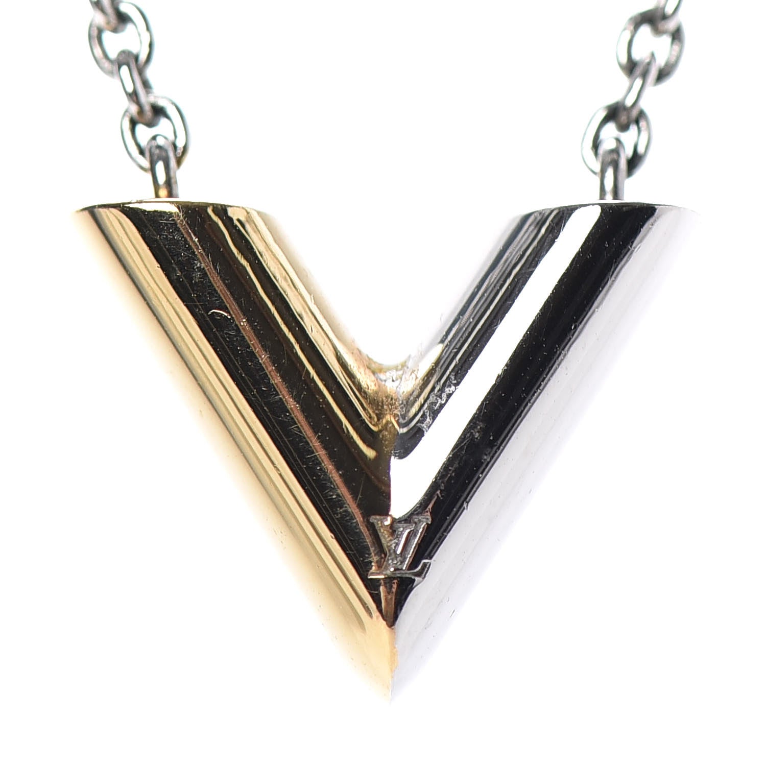 Louis Vuitton Essential V Necklace Silver 4 of 5