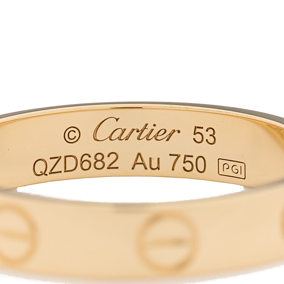 18K Yellow Gold 3.5mm LOVE Wedding Band Ring 53 6.5