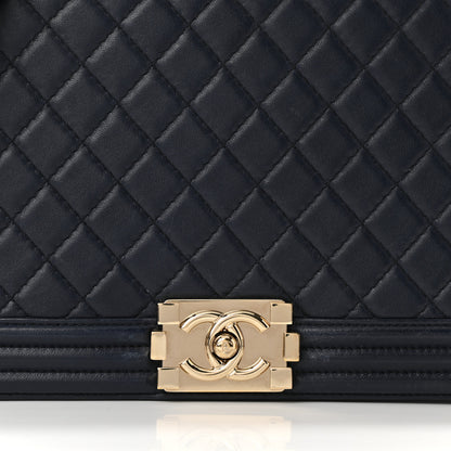 Chanel Lambskin Quilted New Medium Boy Flap Navy 8 of 10