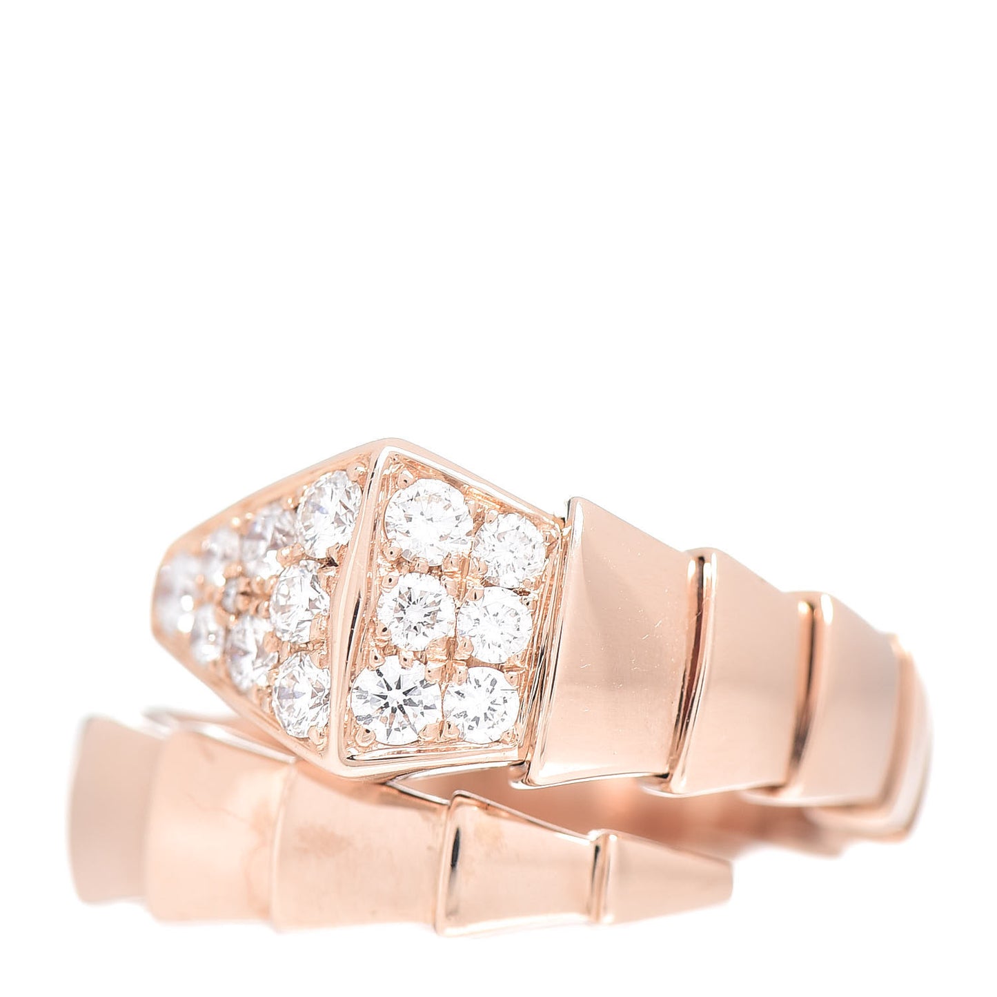 18K Rose Gold Diamond Serpenti Ring L 55 7.25