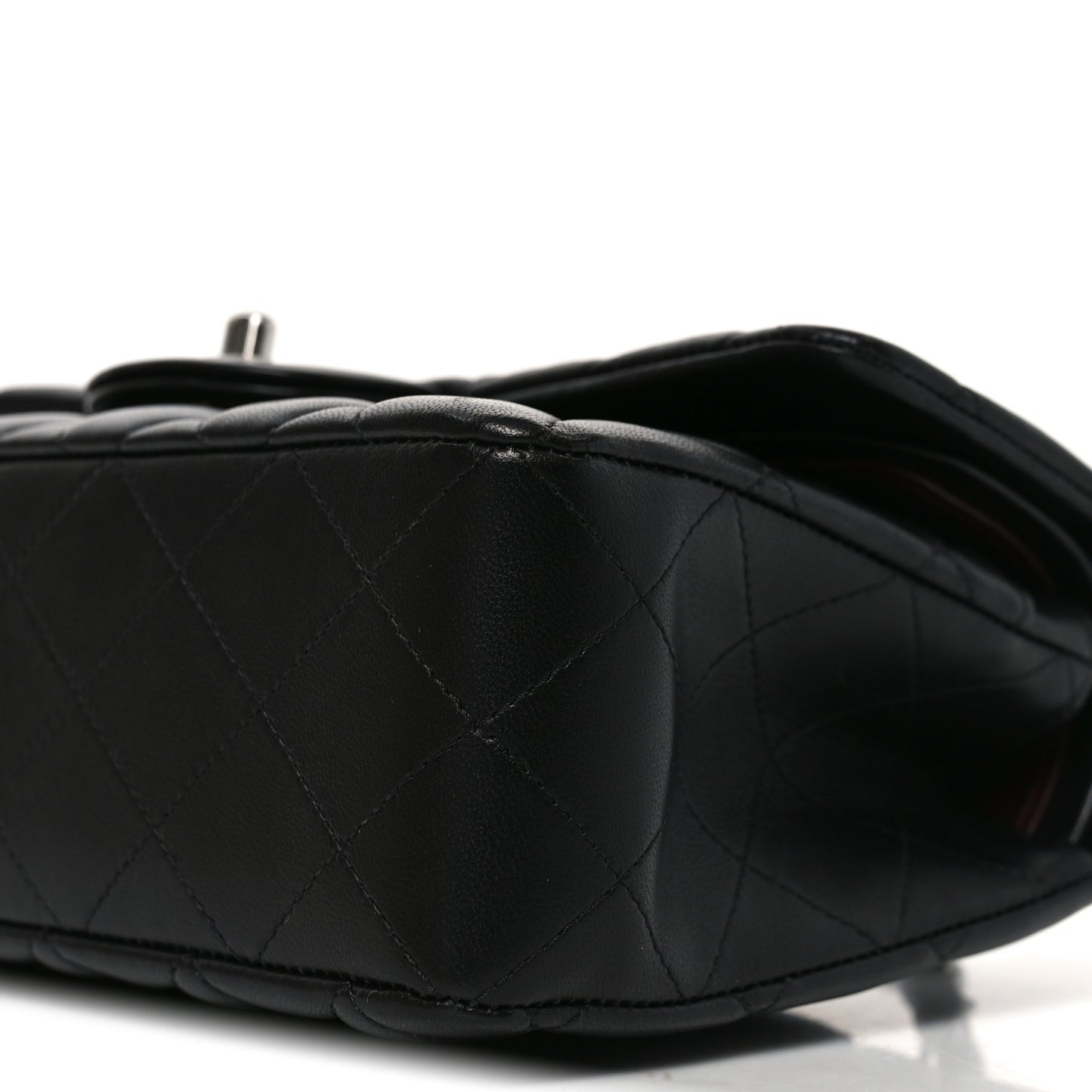 Lambskin Quilted Small Double Flap Black