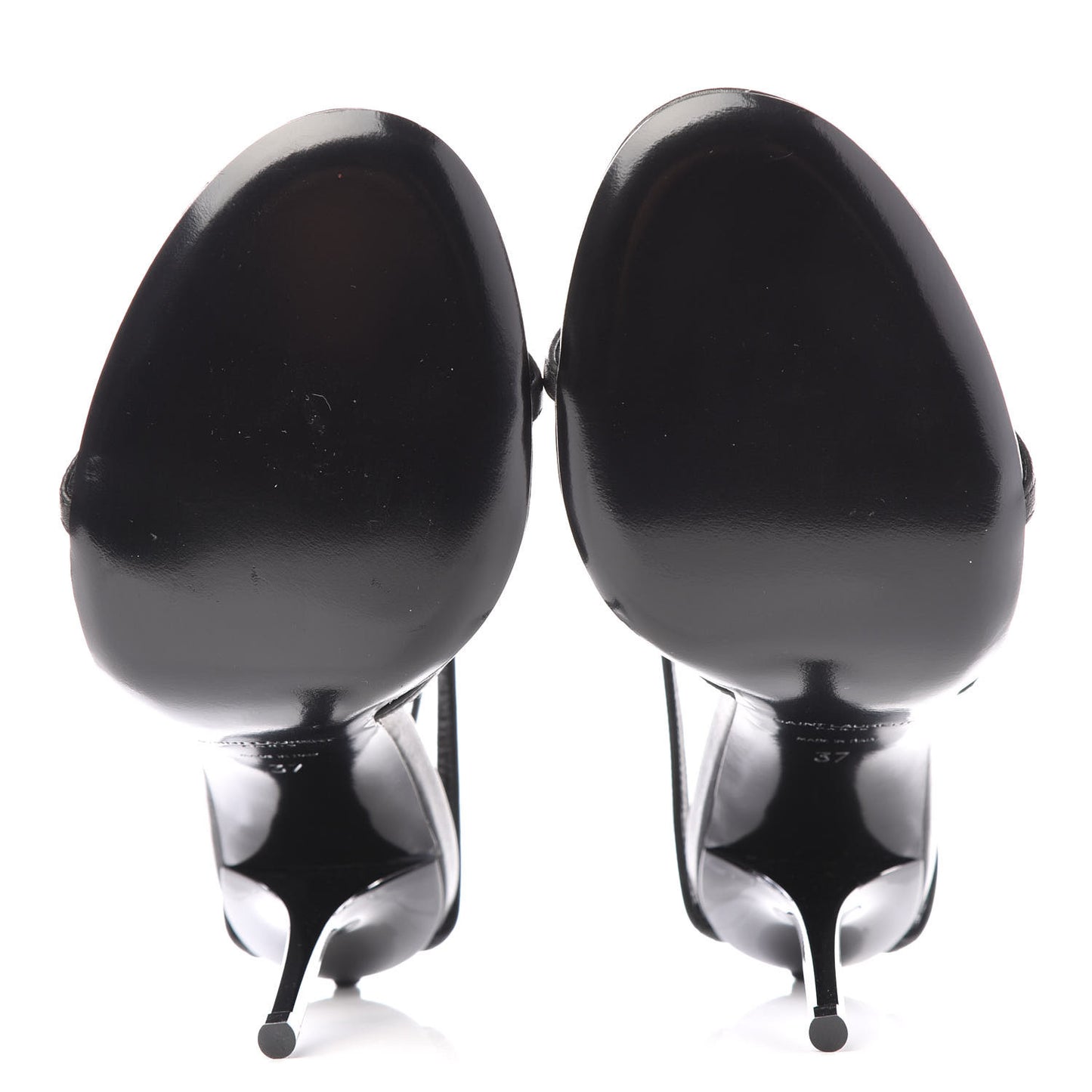 Calfskin Cassandra Palm Logo 110 Ankle Strap Sandals 37 Black