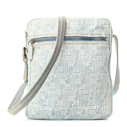 Fendi Denim Zucca Crossbody Bag Blue 1 of 4