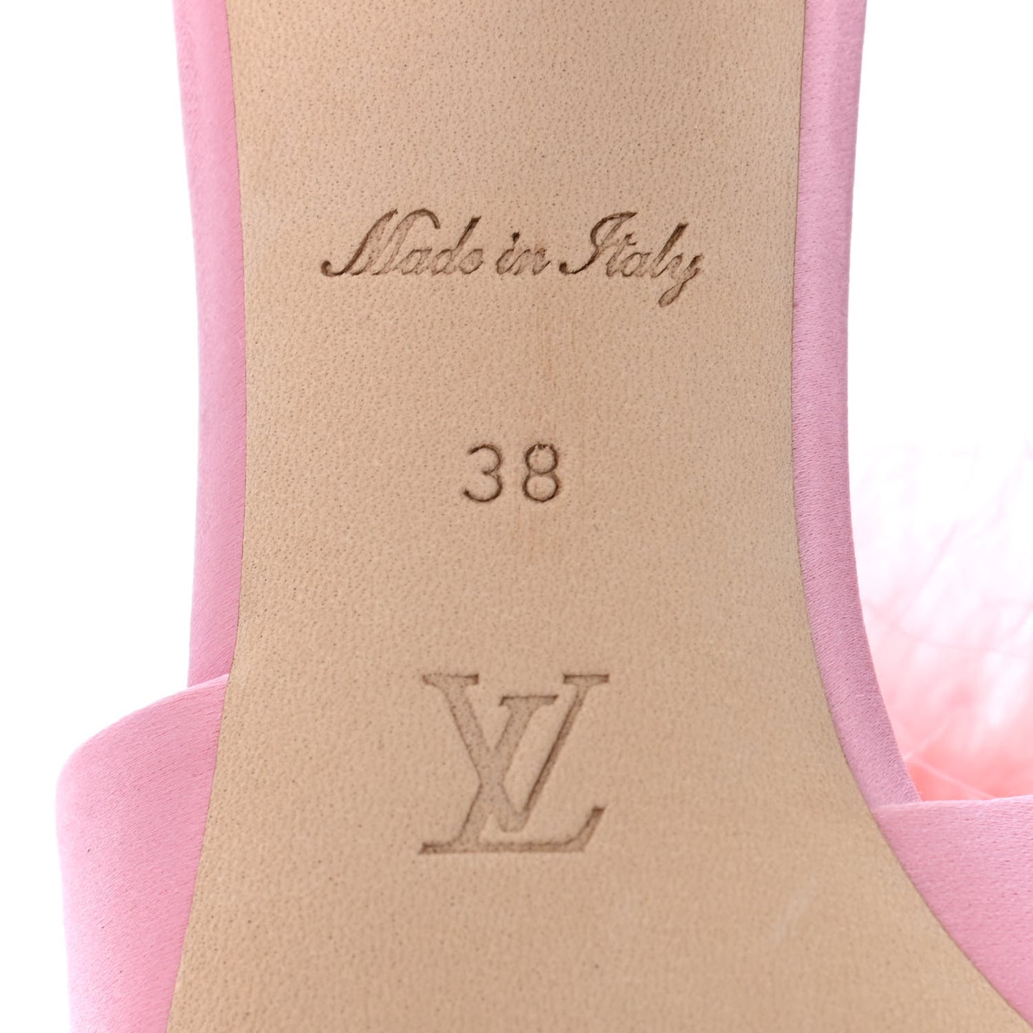Fur Crystal LV Marilyn Mule 38 Rose