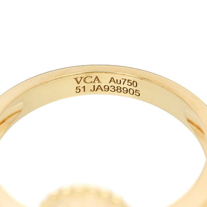 Van Cleef & Arpels 18K Yellow Gold Black Onyx Diamond Vintage Alhambra Ring 51 5.75 5 of 5