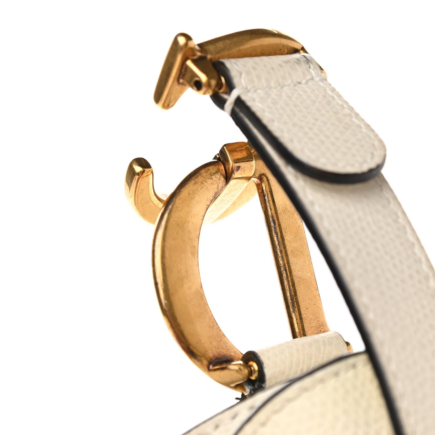 Christian Dior Grained Calfskin Saddle Bag White 12 of 21