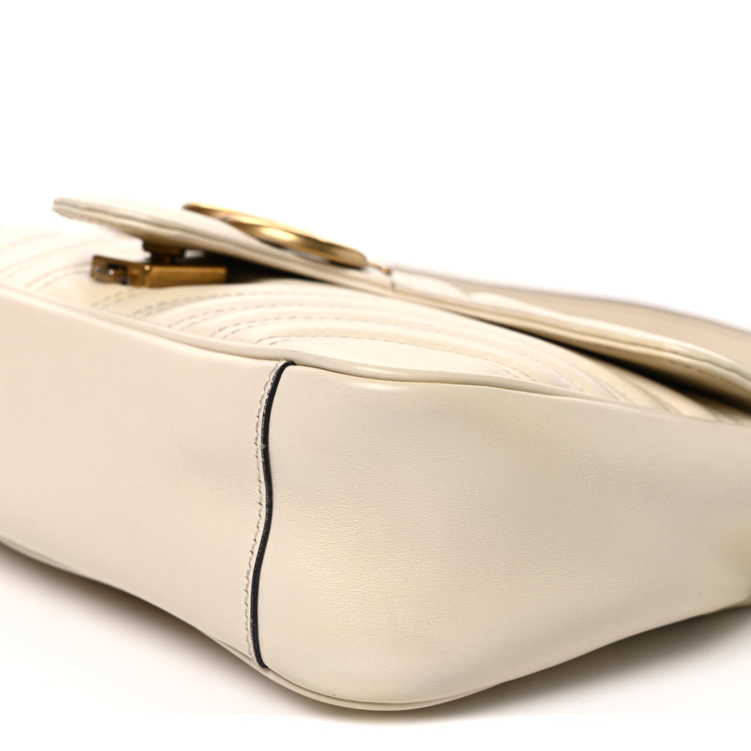 Gucci Calfskin Matelasse Small GG Marmont Shoulder Bag White 10 of 10