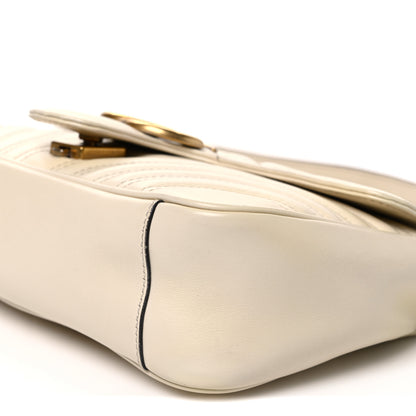 Gucci Calfskin Matelasse Small GG Marmont Shoulder Bag White 10 of 10