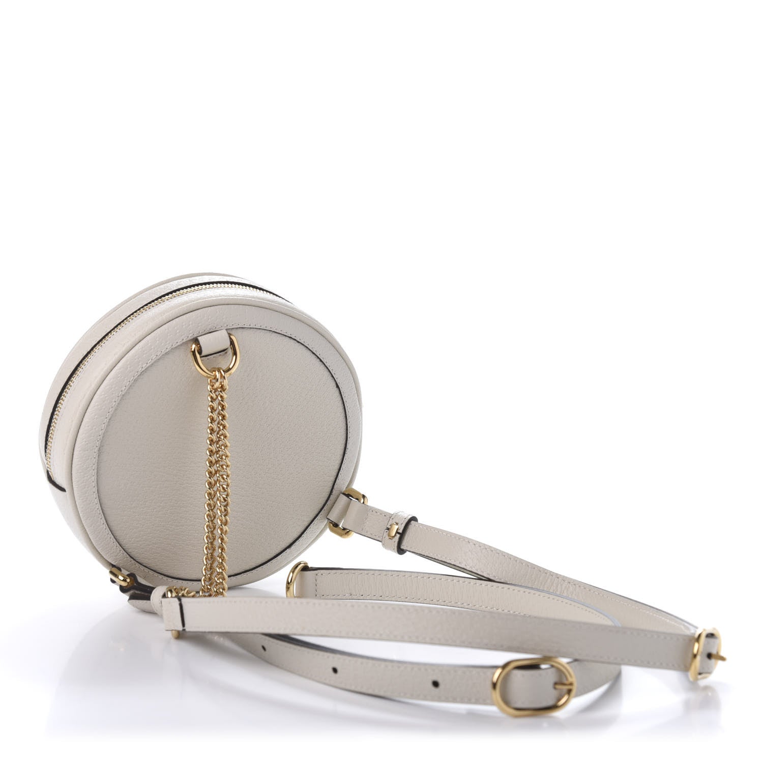 Gucci Textured Calfskin Web Mini Ophidia Round Backpack Mystic White 2 of 10